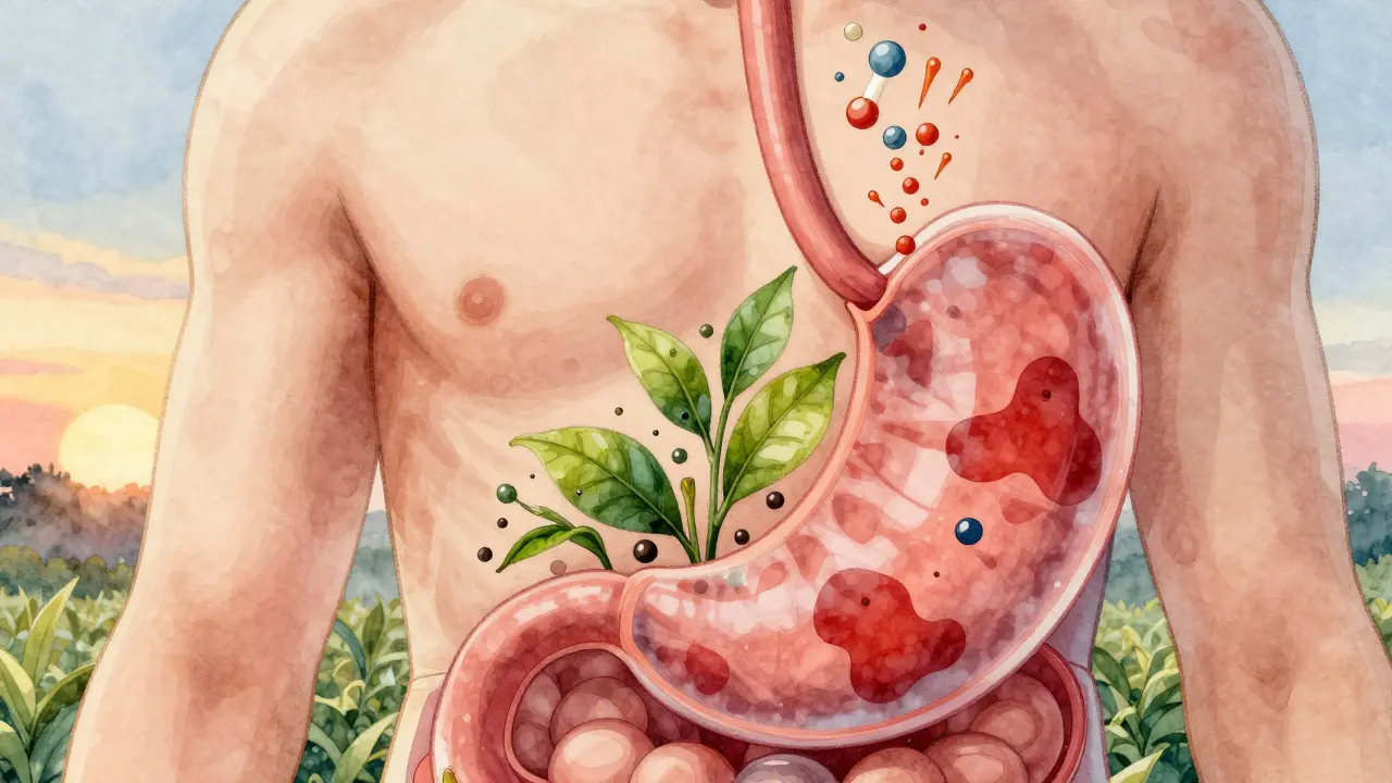 Prázdný žaludek reaguje na zelený čaj zvýšeným kortizolem a zánětem.