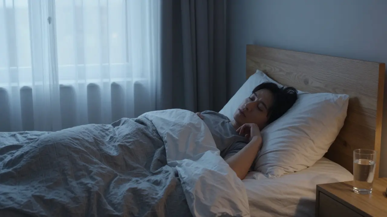 Klidná ložnice s ranním světlem, symbolizující potřebný spánek a regeneraci těla.