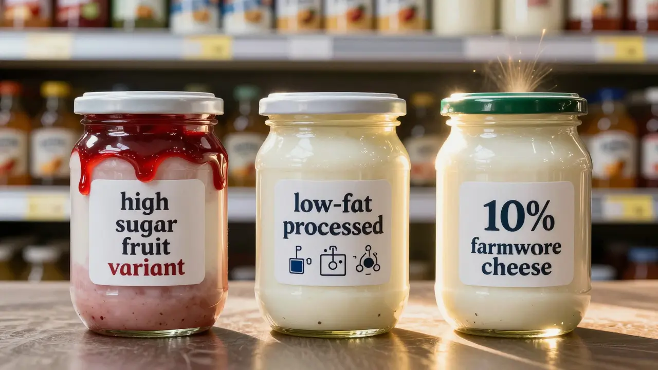 Srovnání tří druhů tvarohu: kvalitní vs. zpracovaný vs. s cukrem