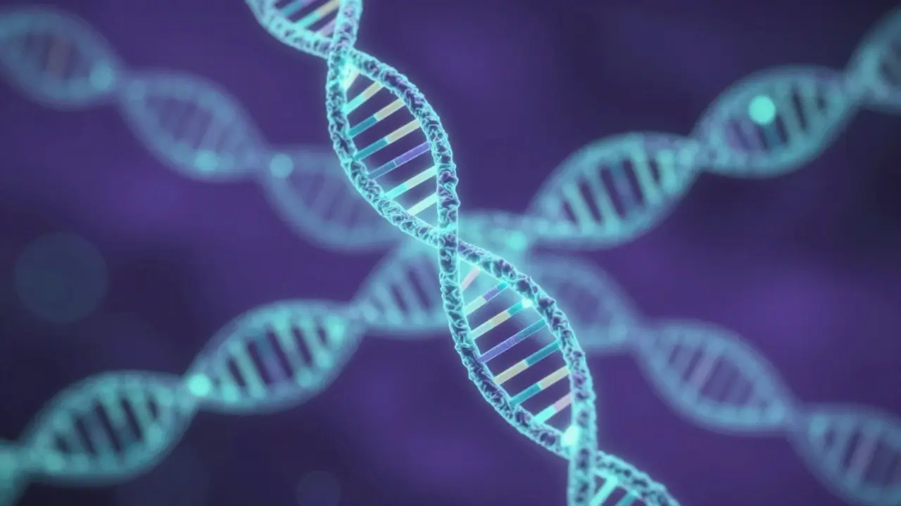 Abstraktní vizualizace DNA a epigenetiky s světelnými vzory